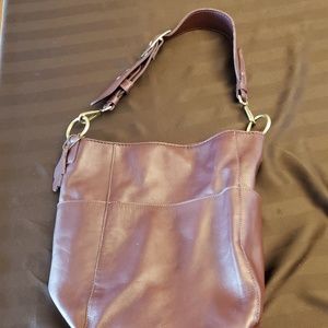 EUC burgandy roots leather shoulder bag.